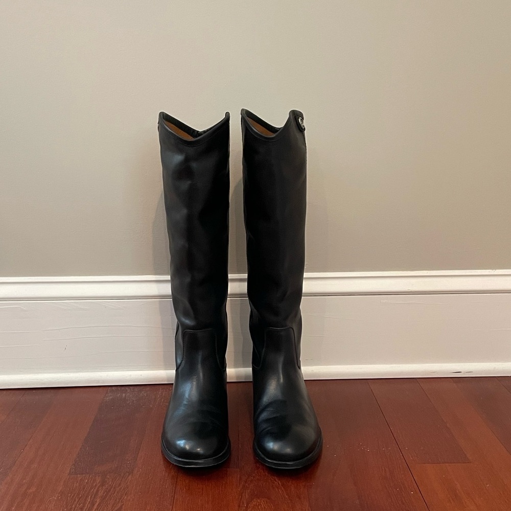 Frye Melissa Button Black Boots, Size 9 1/2, Excellent condition!